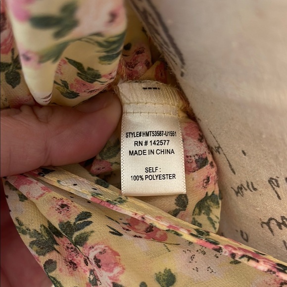 HAUTE MONDE | Women’s Pink, Green, and Cream Floral Printed V-Neck Blouse M - Picture 9 of 12